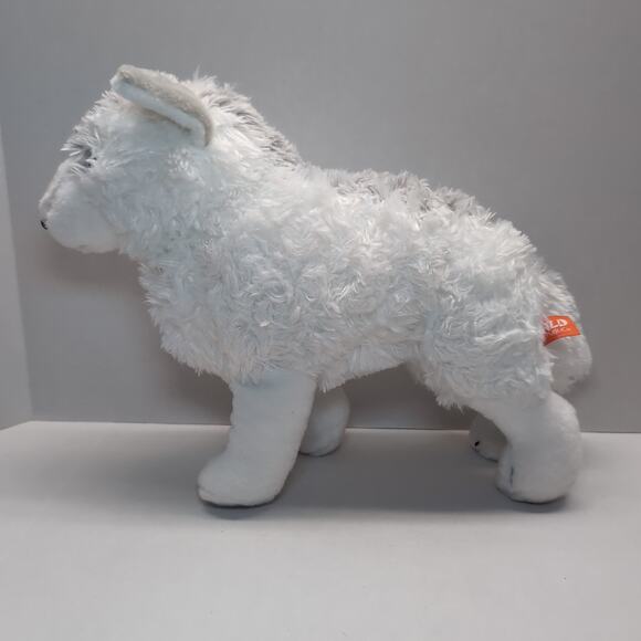 Wild Republic White Wolf Plush Arctic Yellow Eyes Standing Plush Stuffed Toy - Picture 4 of 8